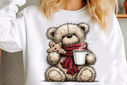 Whimsical Christmas Bear Clipart PNG, a Seasonal Illustration by Canvas Craft (Thumbnail 5 of 10)