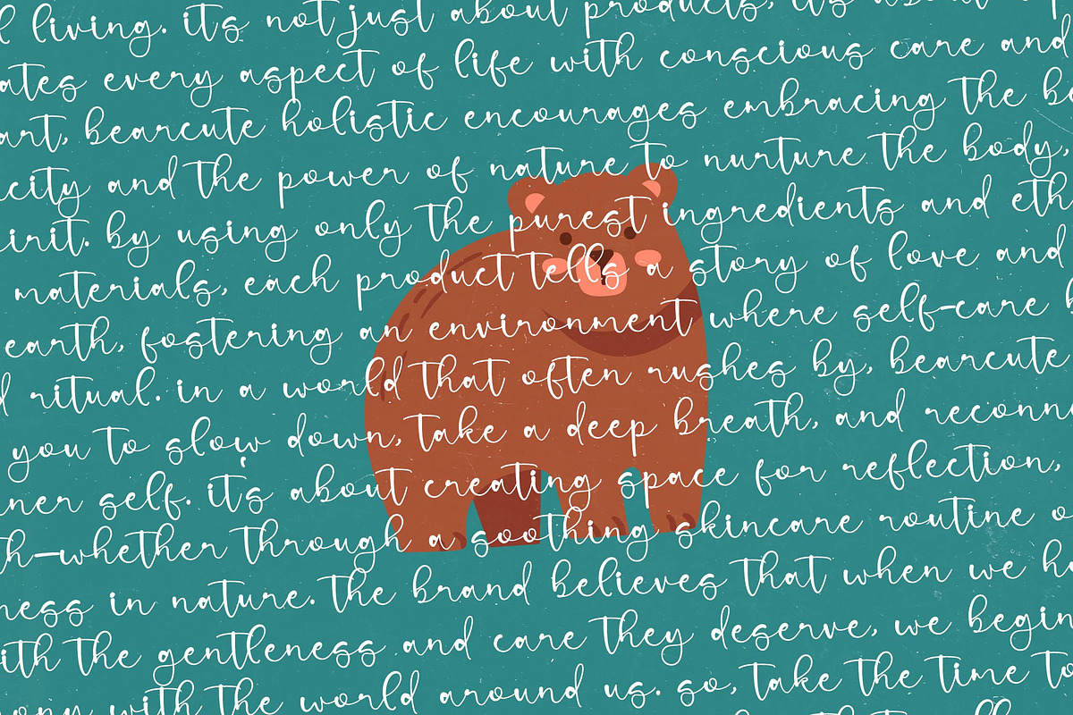 Bearcute Holistic Handwritten Font, a Script Font by stylishtype.co (Photo 15 of 20)