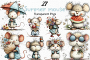 Whimsical Summer mouse Clipart, an Illustration by Craft Nest (Thumbnail 1 of 12)