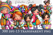 Valentine Girls Clipart, an Illustration by Designworld (Thumbnail 1 of 6)