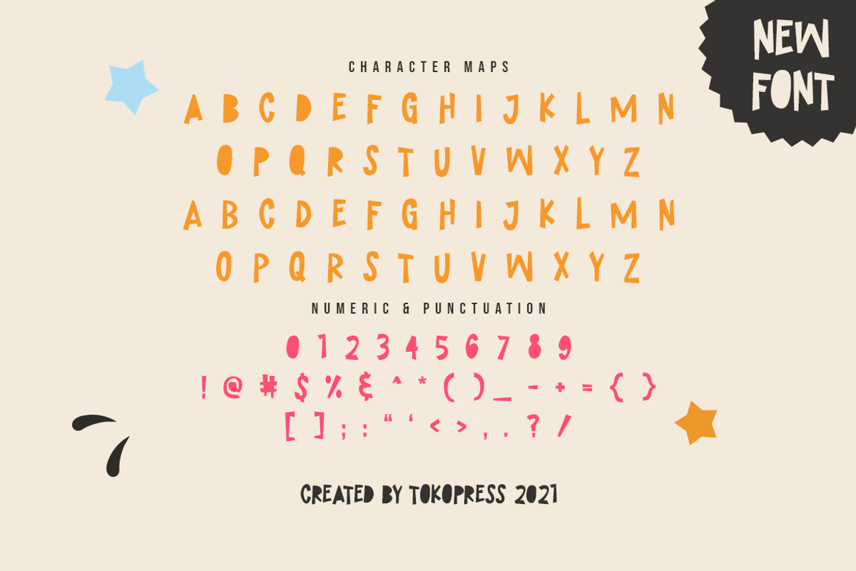 Ohsom Cut – Cartoon Font, a Sans Serif Font by TokoPress (Photo 2 of 10)