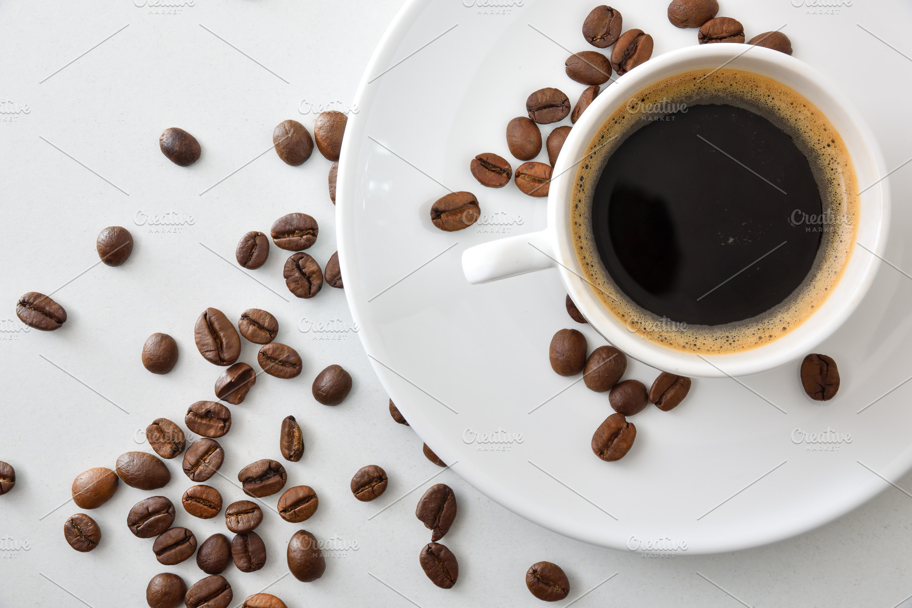 Coffee cup in white ceramic mug on white table, a Food & Drink Photo by Davizro's Market