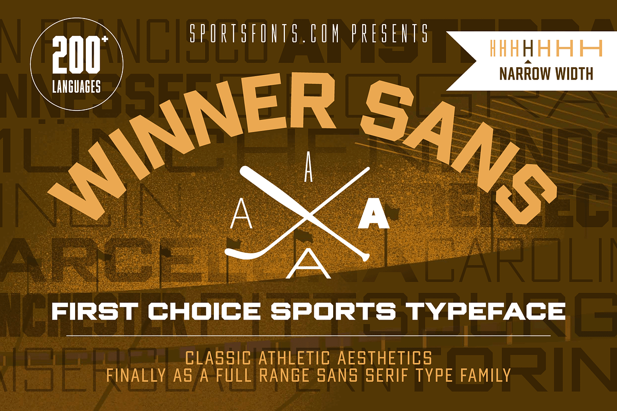 Winner Sans Narrow, a Font by Sportsfonts (Photo 1 of 4)