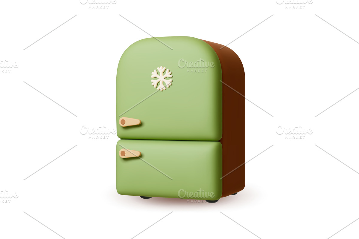 Cartoon realistic refrigerator with, an Object Illustration by Valerie Bodnar