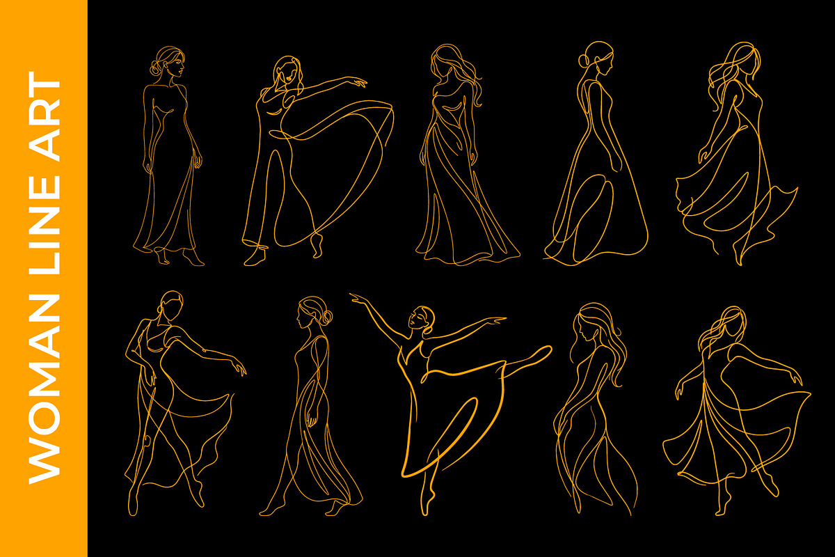 Women Line Art Vector illustration, a Person Illustration by nandinigraphics (Photo 3 of 3)