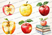 Apple Clipart Bundle, Watercolor PNG, an Illustration by DreamCafeArt (Thumbnail 2 of 7)