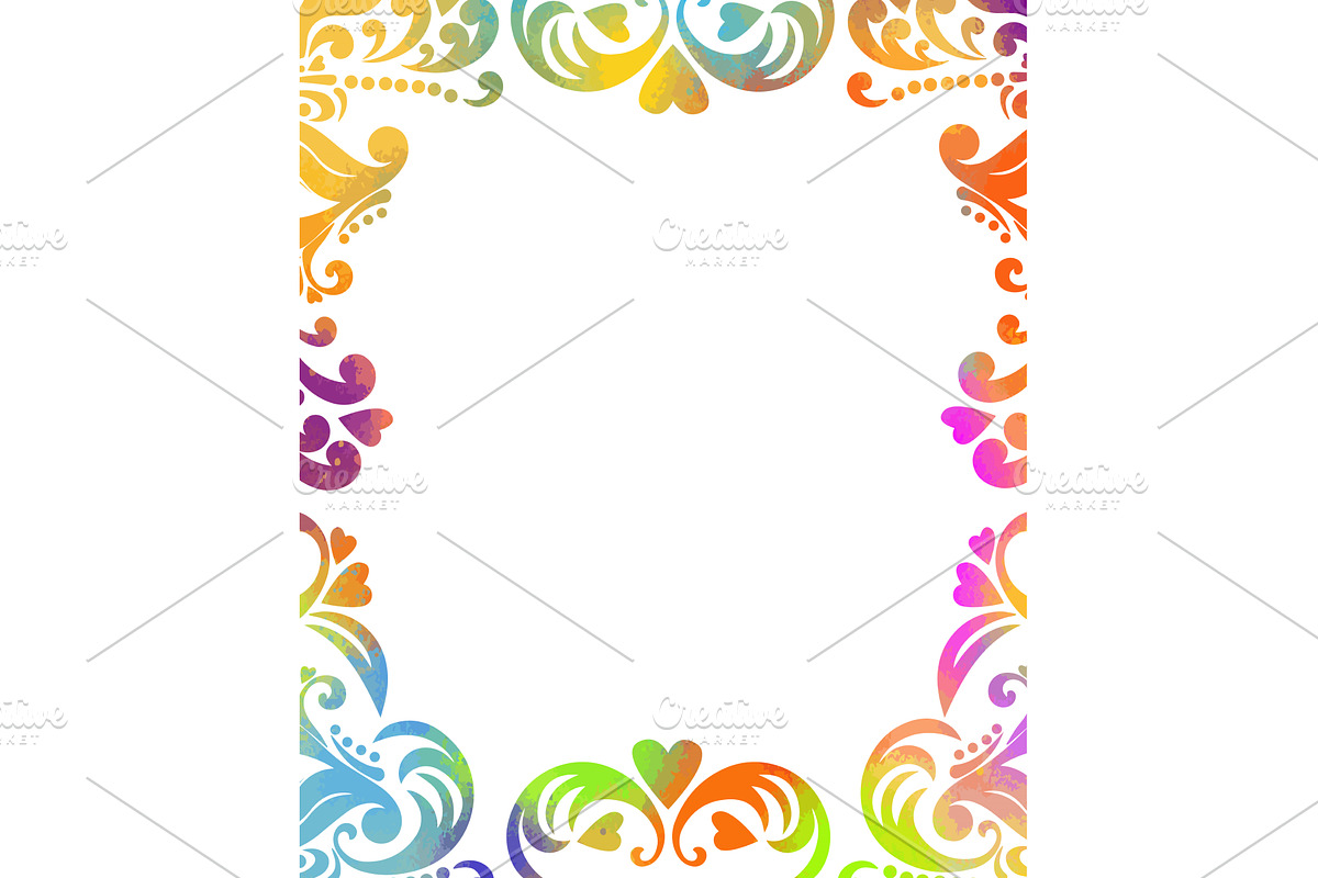 Classic Baroque border colored, an Illustration by Nenahliadava Design