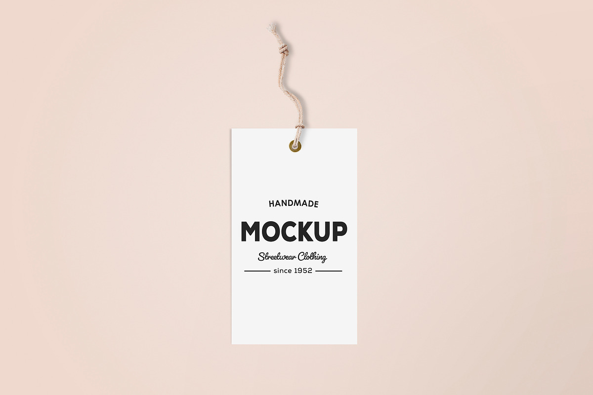 Hanging Label Tag Mockup, a Product Mockup by sagesmask.com