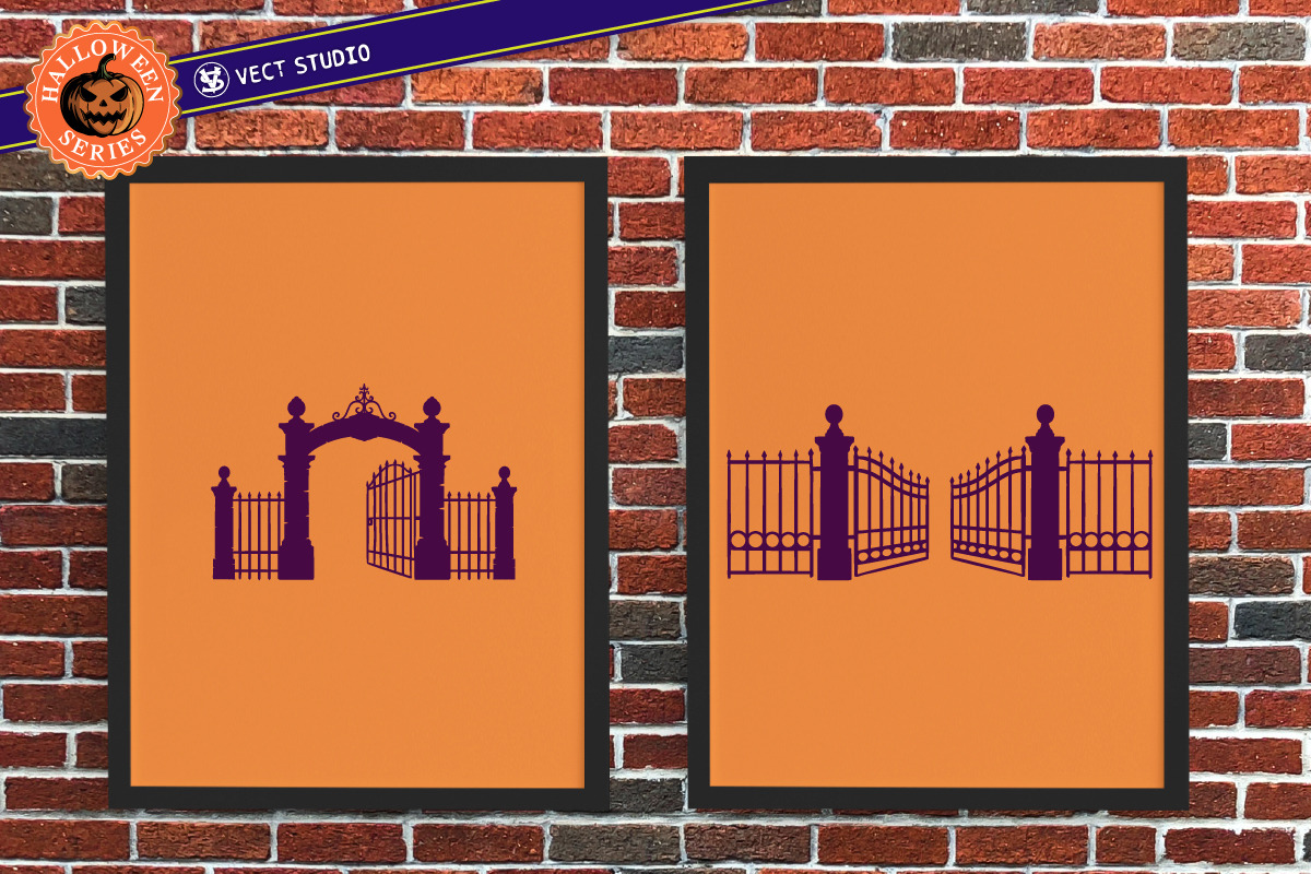 9 Creepy Gate Halloween StampBrushes, a Brush Add-On by vectstudio (Photo 7 of 10)
