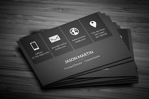 Metro Dark Corporate Business Card, a Business Card Template by bouncy