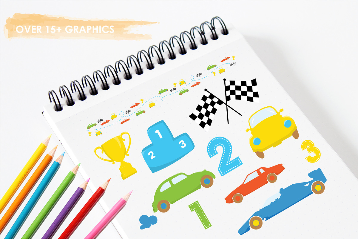 Car Birthday Theme illustration pack, an Illustration by PrettyBundles ...