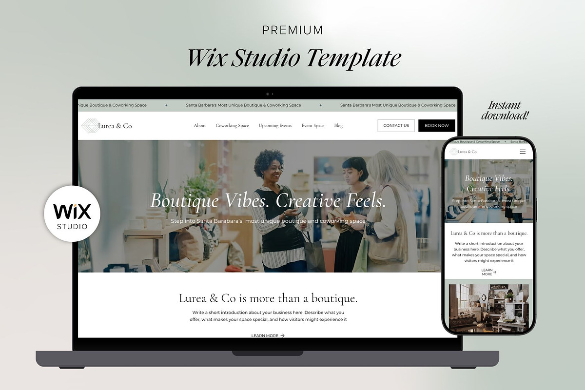 Wix Studio Template Boutique/Events, a Wix Template by concreteandpalm (Photo 1 of 6)