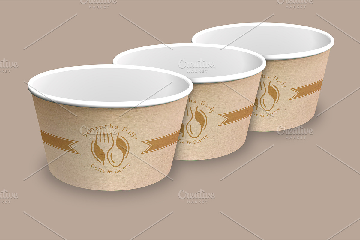 Paper Bowl Mockup, a Packaging Mockup by Mock 9 (Photo 3 of 3)