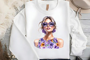 Purple Summer Vintage Woman Clipart, an Illustration by DreamCafeArt (Thumbnail 6 of 8)