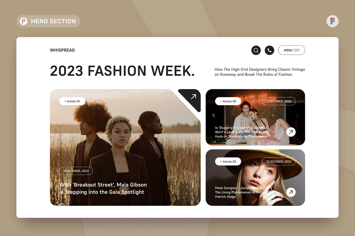 Fashion E-Magazine Hero Image, an UI Kit Template by peterdraw