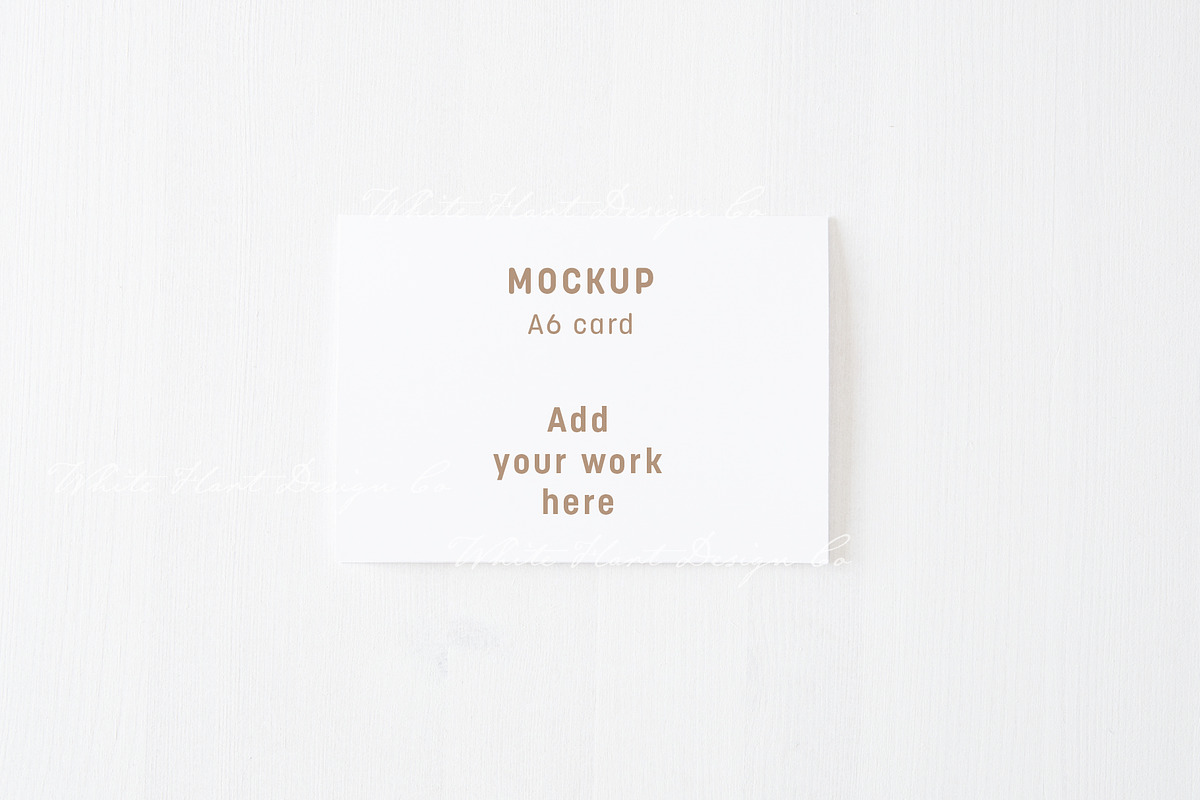 A6 landscape card mockup, a Print Template by White Hart Co.