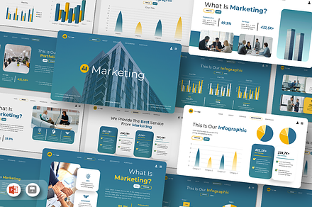Marketing - PowerPoint Template, a Presentation Template by QR Design Studio
