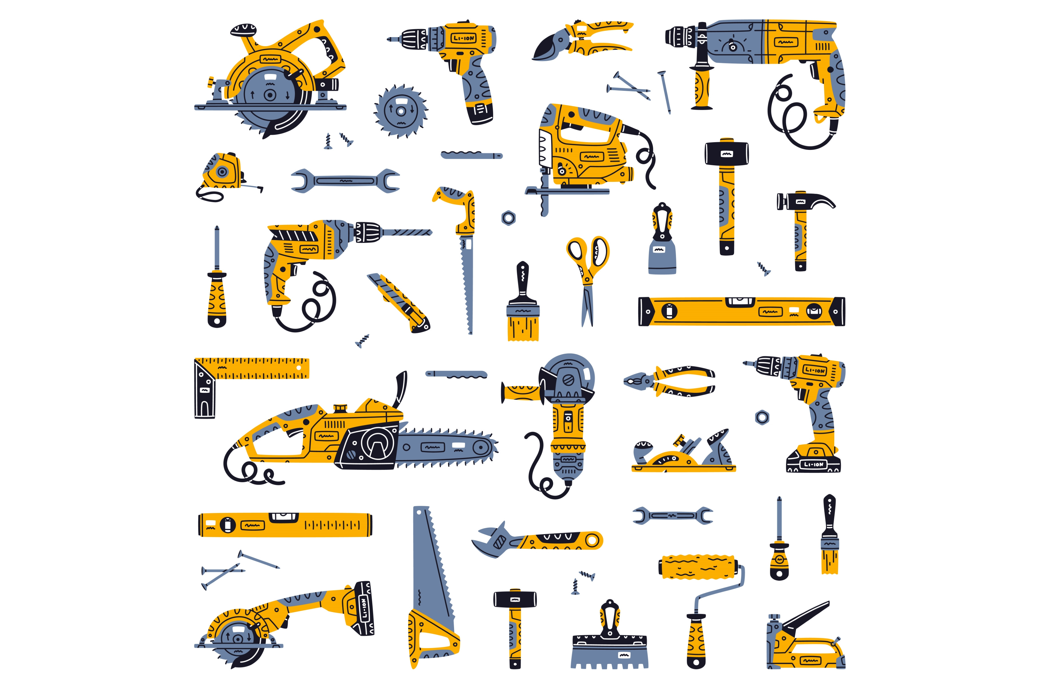 Construction Tools And Equipment by Topvectors  Creative Market