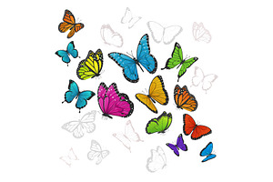 Background with butterflies, an Animal Illustration by Yayasya