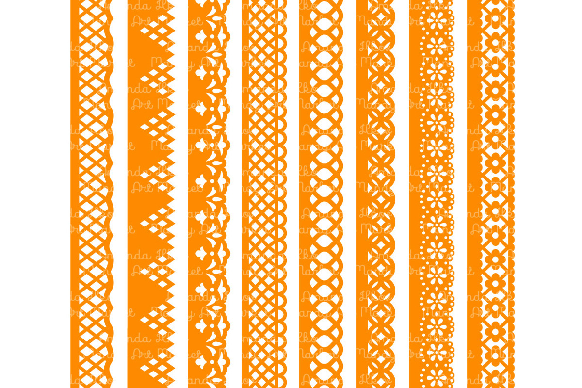 Tangerine Orange Lace Borders, an Illustration by Amanda Ilkov (Photo 4 of 5)