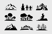winter landscape snowman silhouettes, an Illustration by Amazin_art (Thumbnail 7 of 7)
