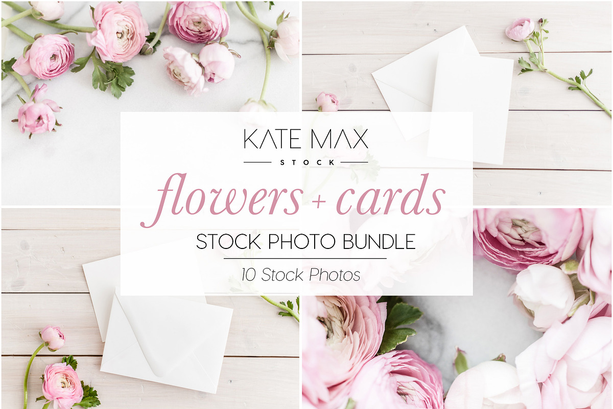 Pink Flowers & Card Mockups Bundle, a Print Template by Styled Stock House (Photo 1 of 3)