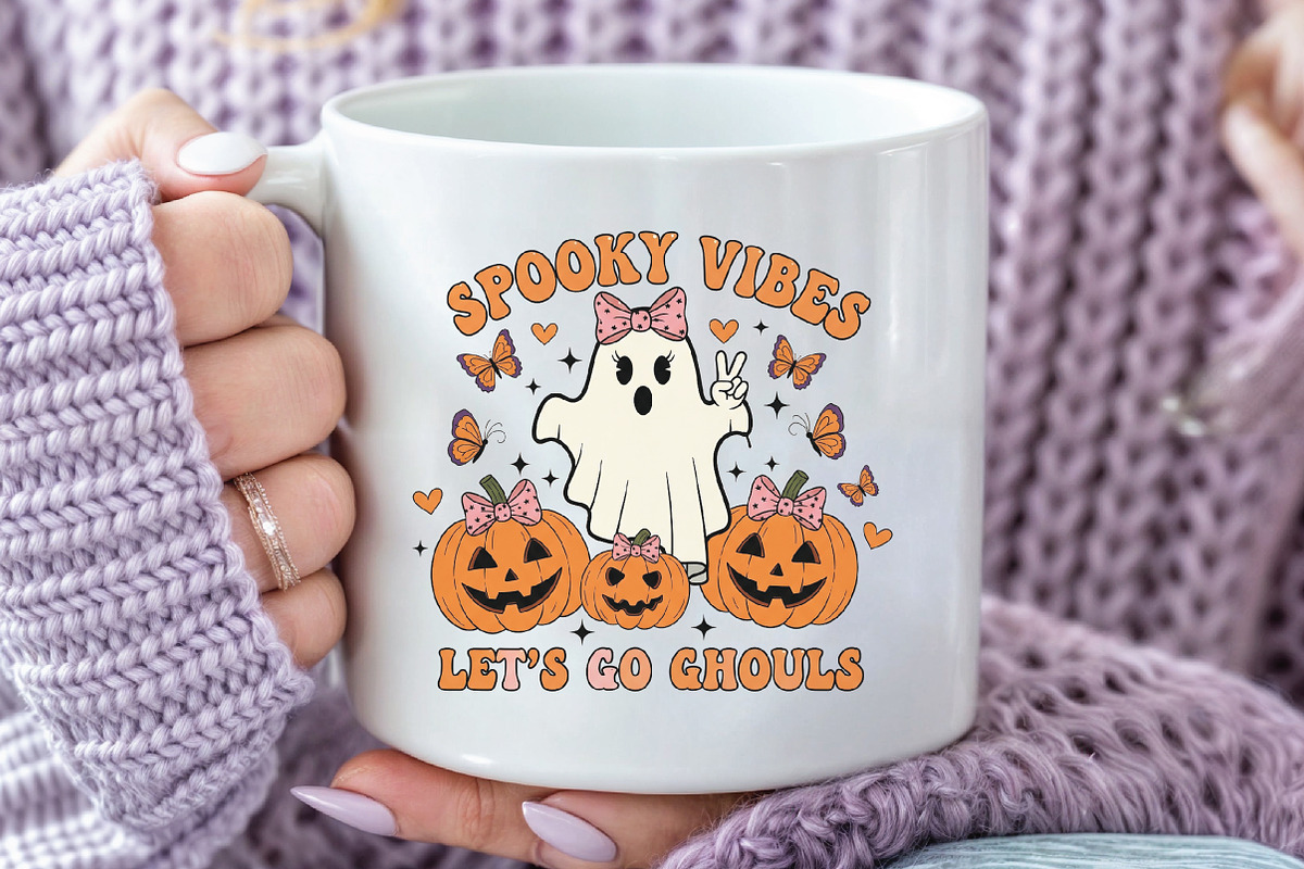 Spooky Vibes Let’s Go Ghouls, an Illustration by CraftArtStudio (Photo 2 of 4)