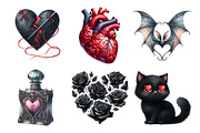 Love Gothic Valentine Clipart, an Illustration by Daily.Designs (Thumbnail 5 of 5)