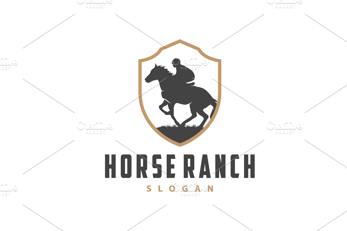 Horse logo simple horse cowboy retro, a Branding & Logo Template by Maylianaw28