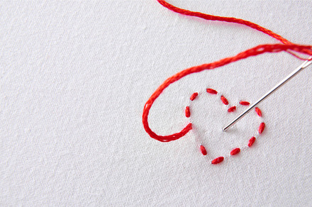 Embroidered red heart close up, an Arts & Entertainment Photo by Davizro's Market