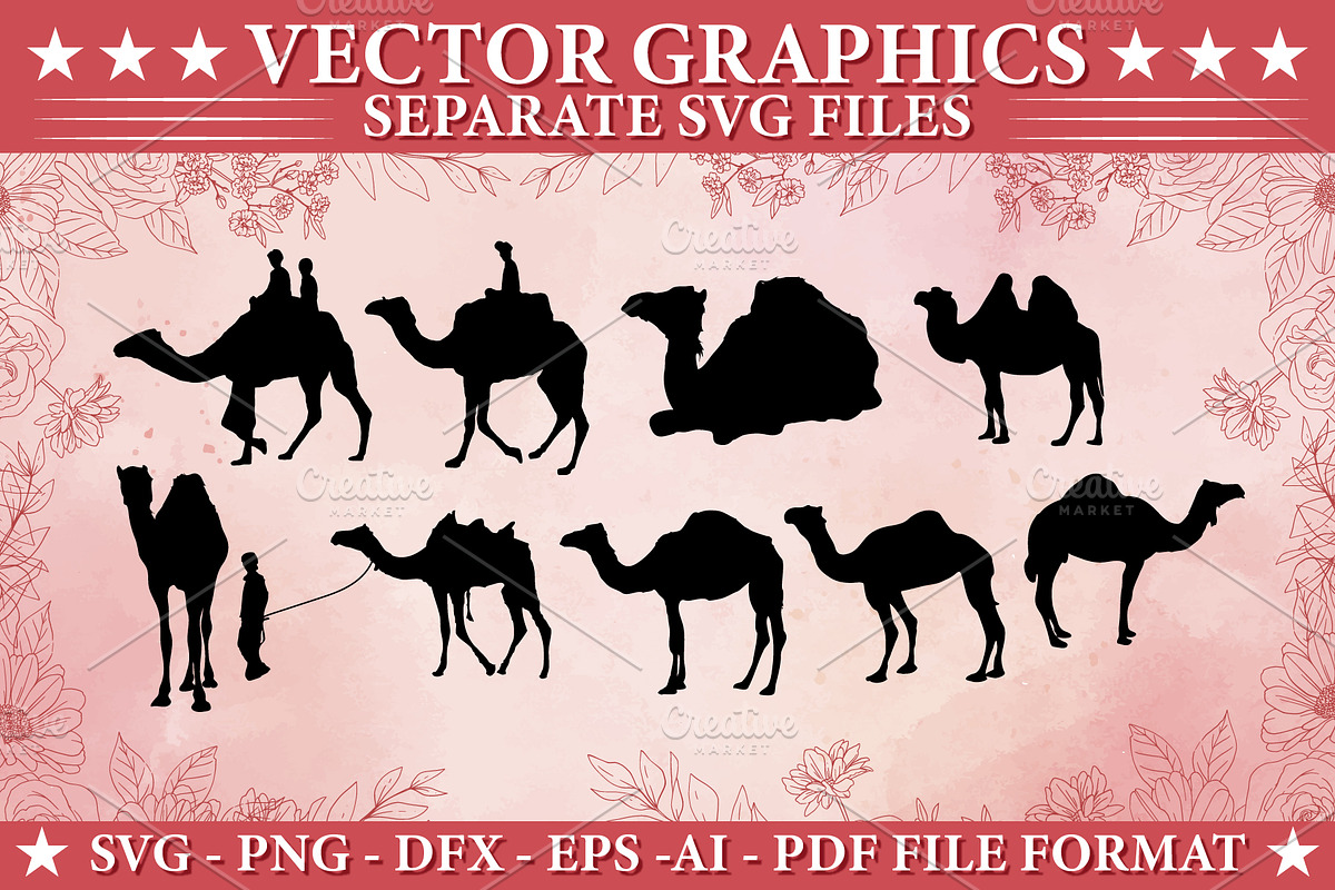 Camel silhouette SVG vector, an Illustration by Smix Ryo