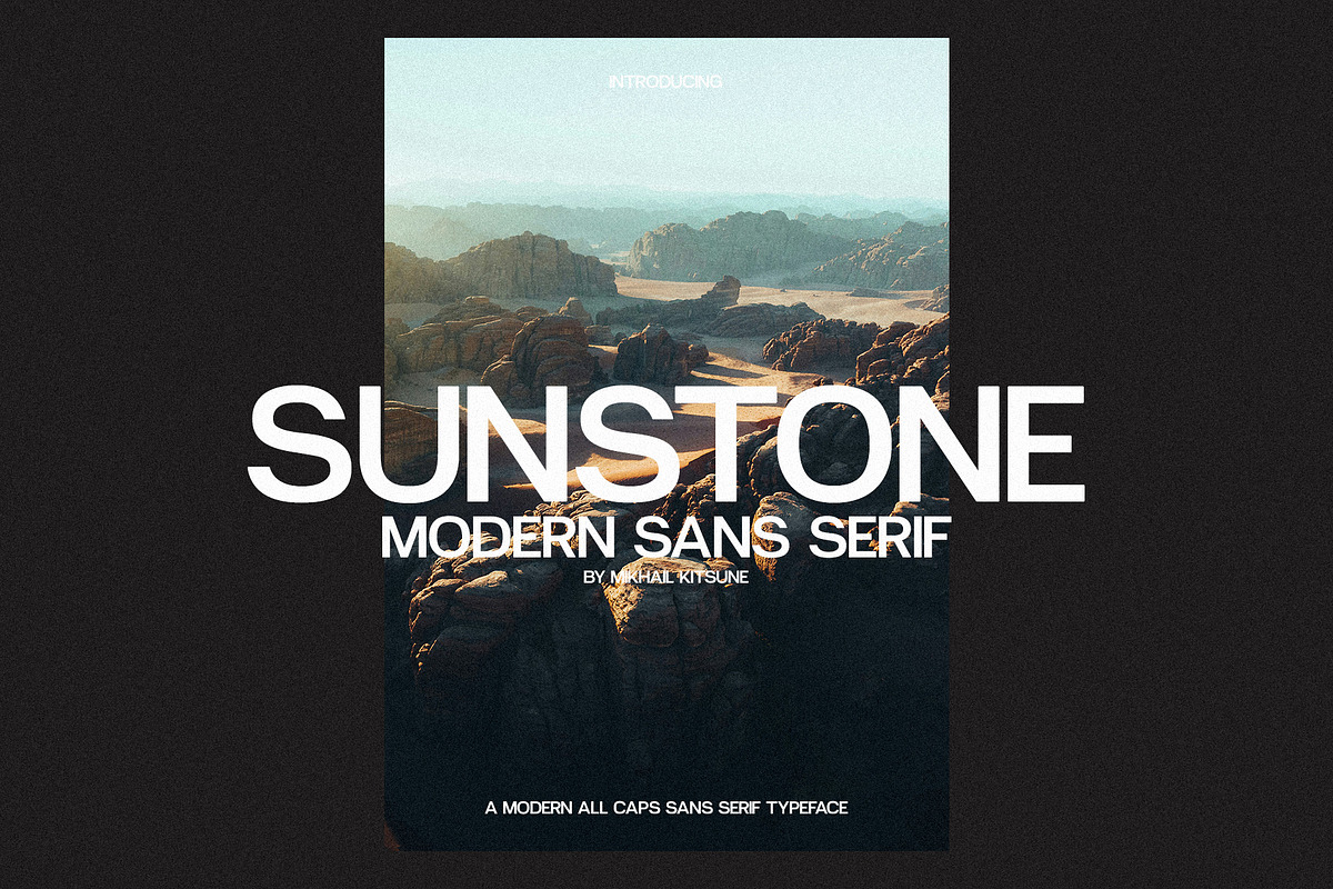Sunstone - Modern Sans Serif, a Sans Serif Font by Mikhail Kitsune (Photo 1 of 8)