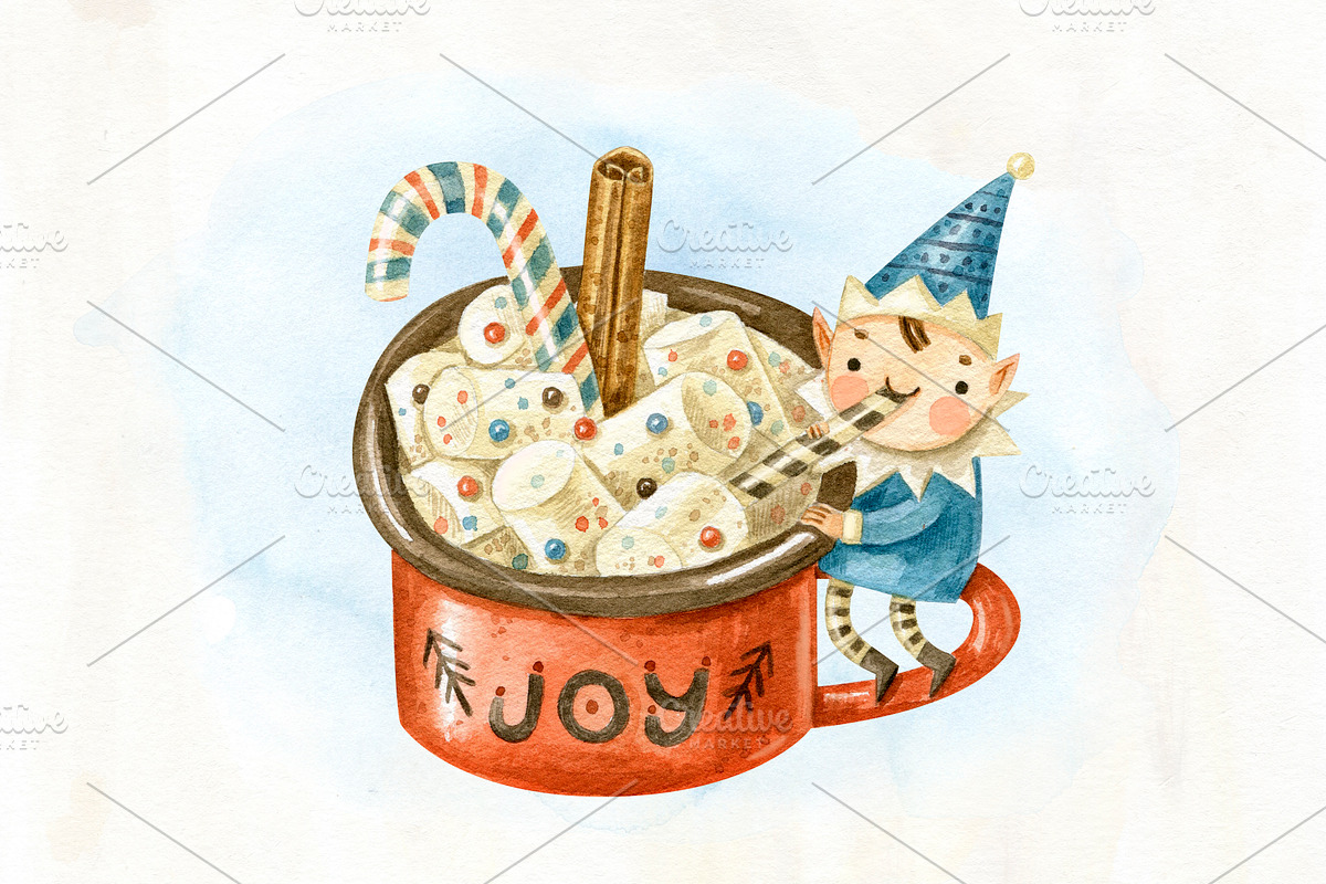 Santa Claus and cute elves, an Illustration by babenkoirusa (Photo 4 of 11)