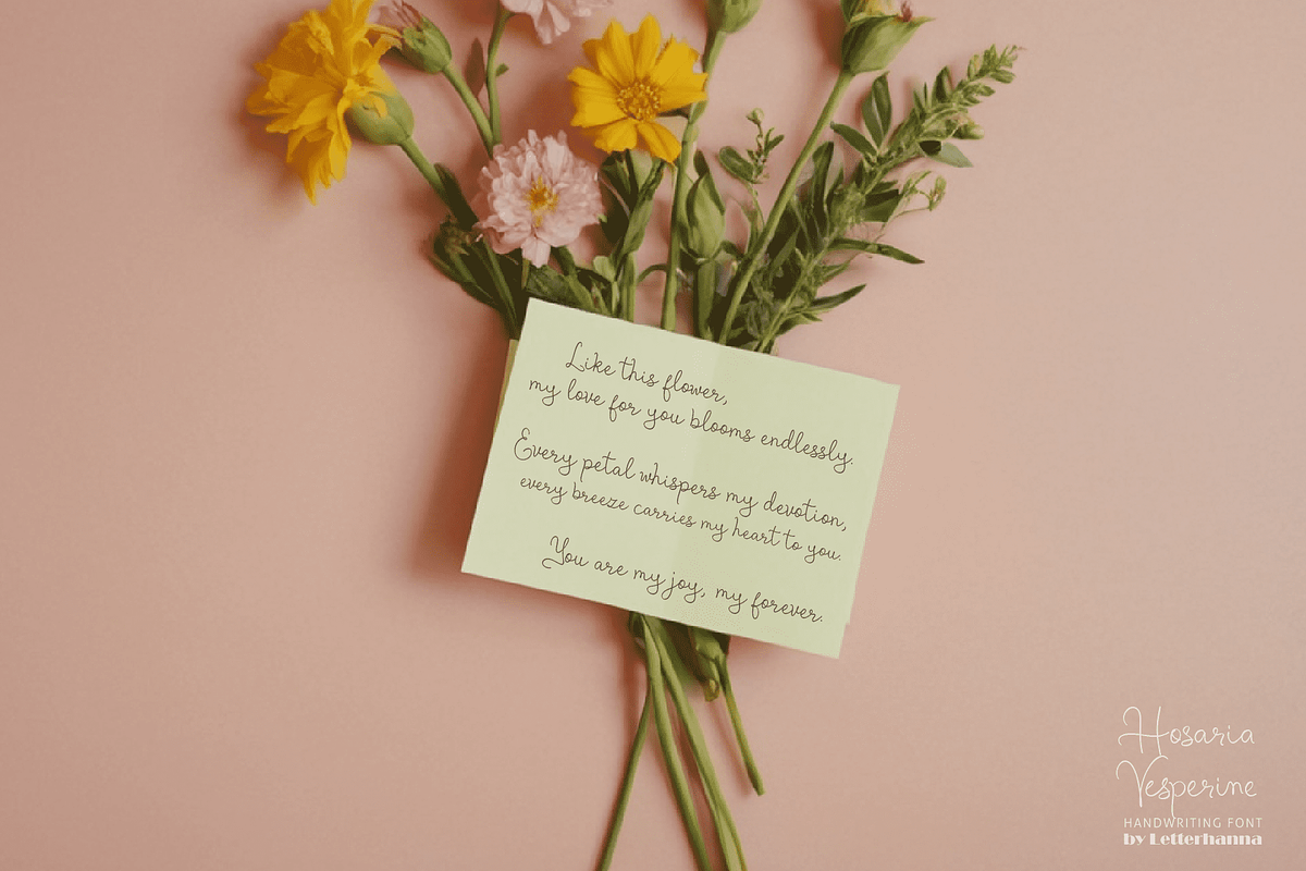Hosaria Vesperine Handwriting Font, a Handwritten Font by Letterhanna Studio (Photo 11 of 12)