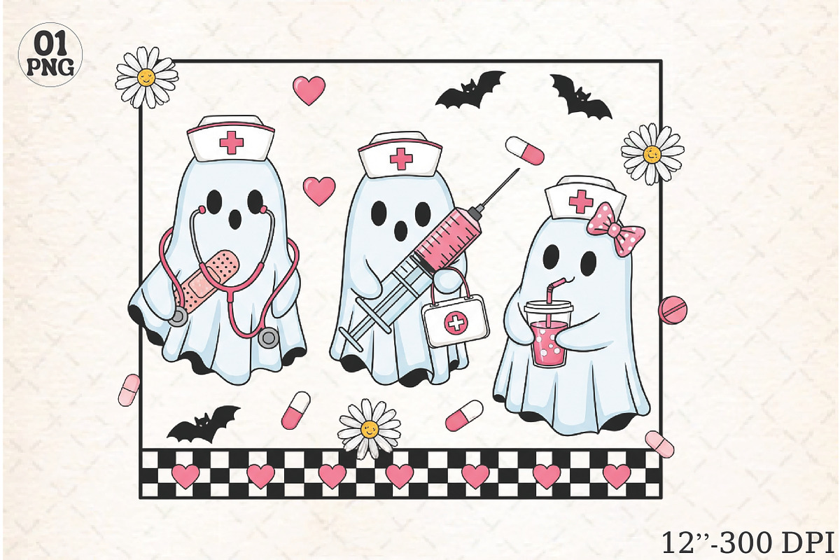 Ghost Nurses PNG, Halloween Nurse PN, an Illustration by Libby Wishes (Photo 1 of 4)
