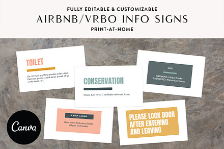 Moderno Info Signs for Airbnb Hosts