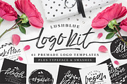 LushBlue LOGO KIT + Font & Swashes!, a Script Font by Pink Coffie (Thumbnail 1 of 12)