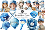 Baseball Kids Clipart PNG, an Illustration by SinaCreation (Thumbnail 1 of 5)