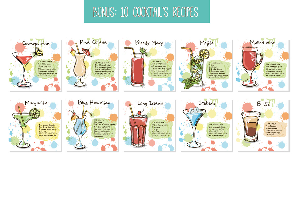 Classic Cocktails, Alcohol Drinks, a Food Illustration by Tatti Graphic Studio (Photo 4 of 4)