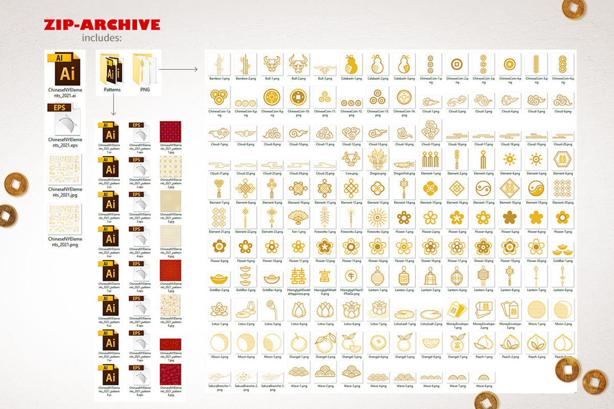 Chinese Design Elements. Bundle 2021, an Object Graphic by O'Gold! (Photo 4 of 10)