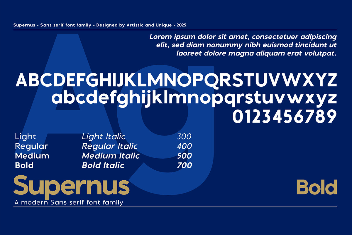 Supernus - Sans serif Font Family, a Sans Serif Font by Artistic & Unique (Photo 6 of 15)