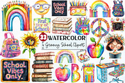 Groovy School Sublimation Clipart, a Seasonal Illustration by Rose Art (Thumbnail 1 of 4)