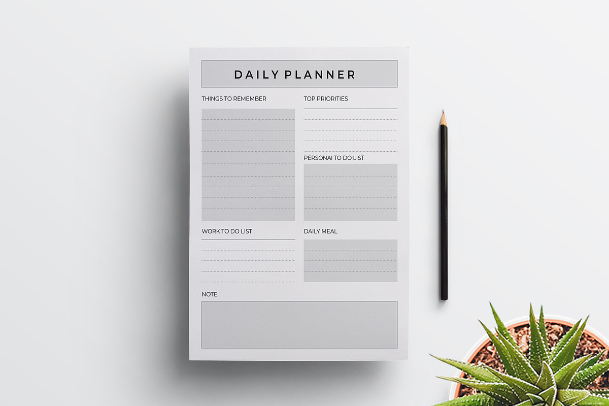 Editable Daily Planner KDP Interior, a Stationery Template by Mazharul Islam (Photo 2 of 3)