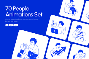 Animated 70 People Illustrations, a Person Illustration by Vectors Market