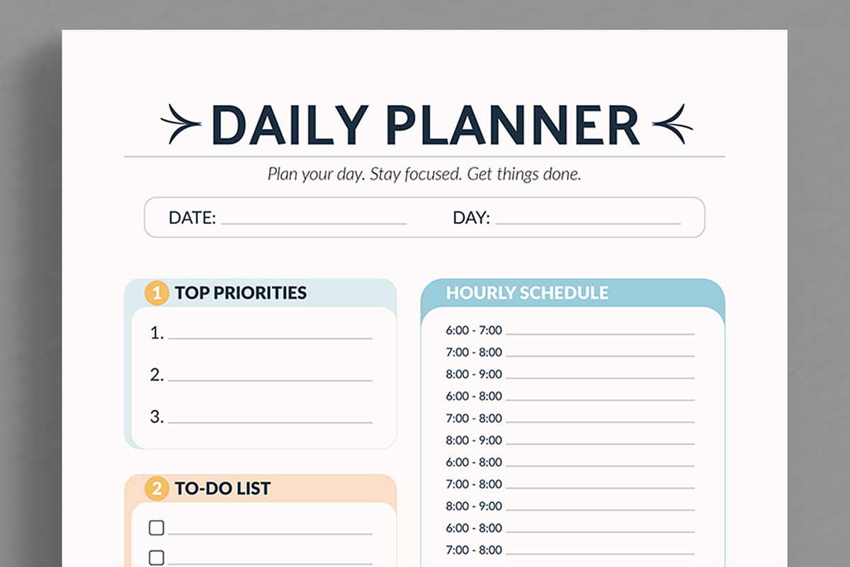 Daily Planner And Habit Tracker, a Stationery Template by ContestDesign (Photo 2 of 5)