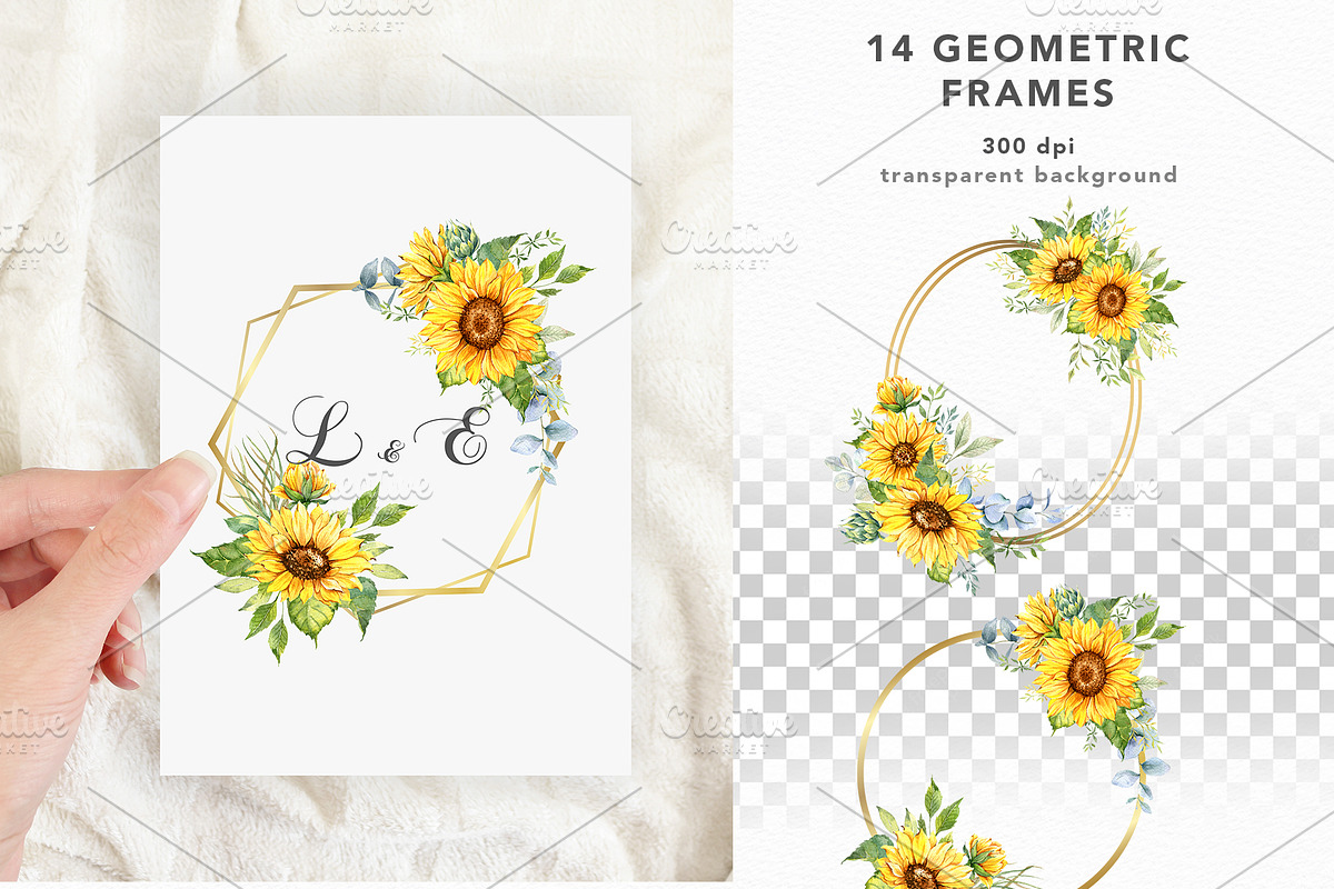 Sunflower Watercolor Hand Drawn, a Seasonal Illustration by CaraulanStore (Photo 4 of 10)