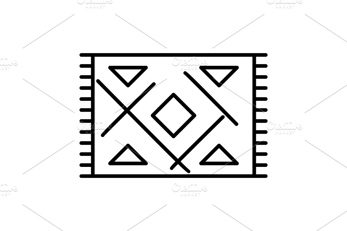 Ethnic carpet icon., an Outline Icon by incomible