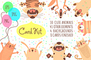 Card Kit with Cute Animals, a Card Template by Baksiabat (Thumbnail 1 of 5)