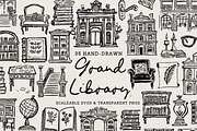 Vintage Library Clipart, Books, an Object Illustration by The October Creative (Thumbnail 1 of 6)