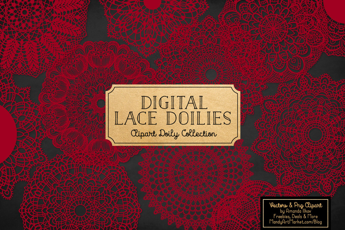 Ruby Vector Doilies & Doily Clipart, an Illustration by Amanda Ilkov (Photo 2 of 4)